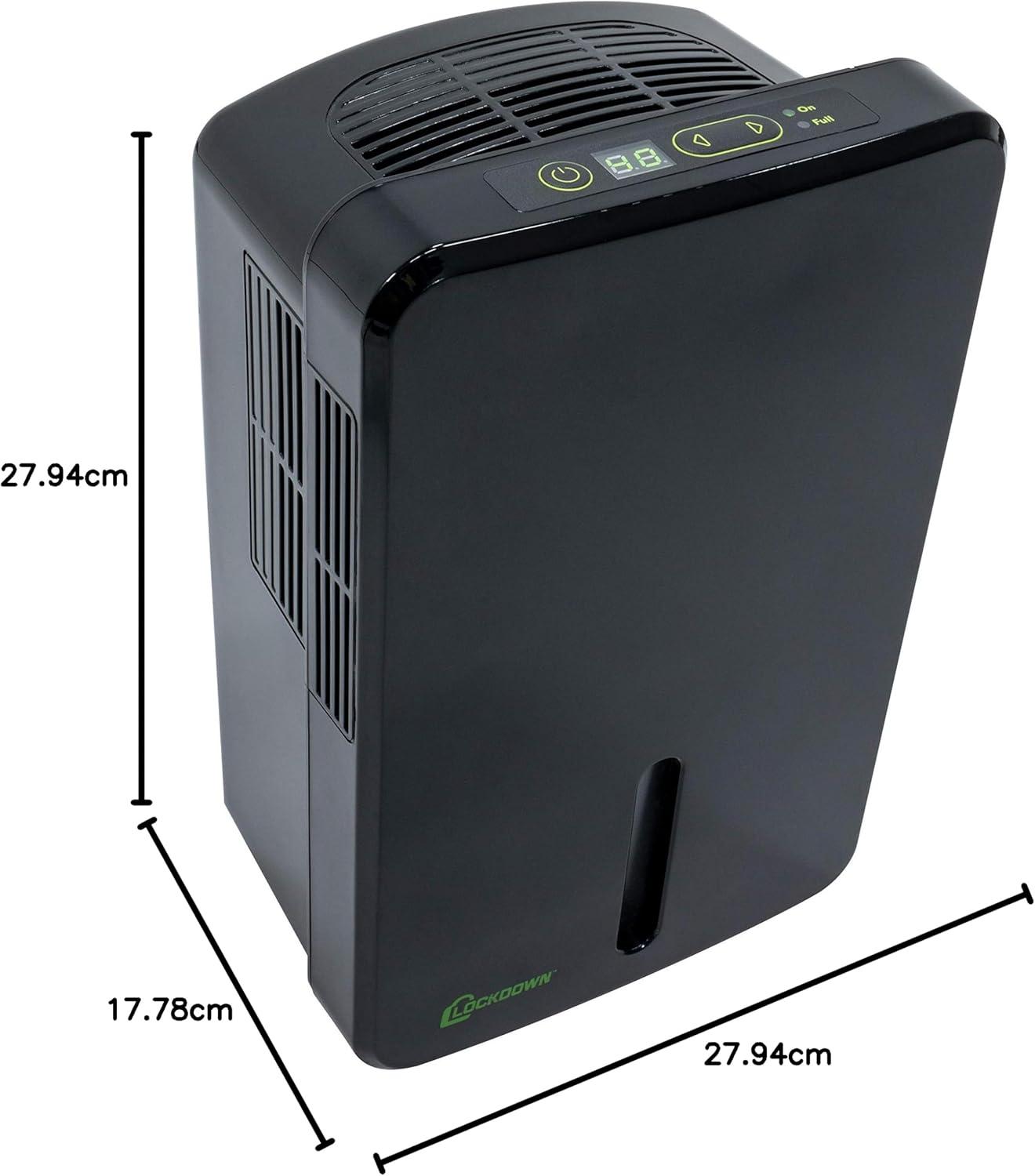 imageLOCKDOWN Automatic Dehumidifier with Quiet Operation Drain Hose and Self Monitoring Controls for Humidity Control in Small Rooms Safes and ClosetsOne Size