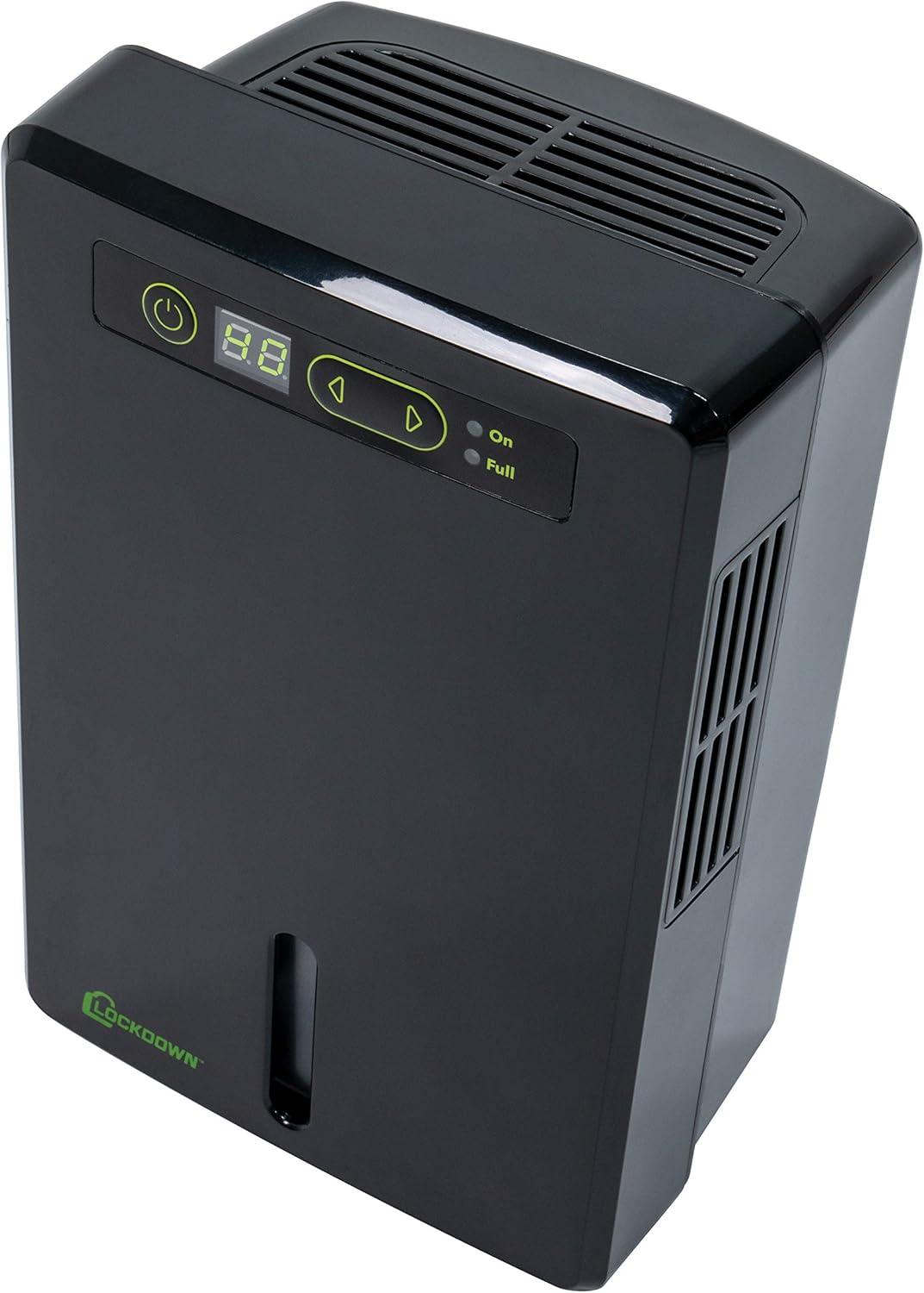 imageLOCKDOWN Automatic Dehumidifier with Quiet Operation Drain Hose and Self Monitoring Controls for Humidity Control in Small Rooms Safes and ClosetsOne Size