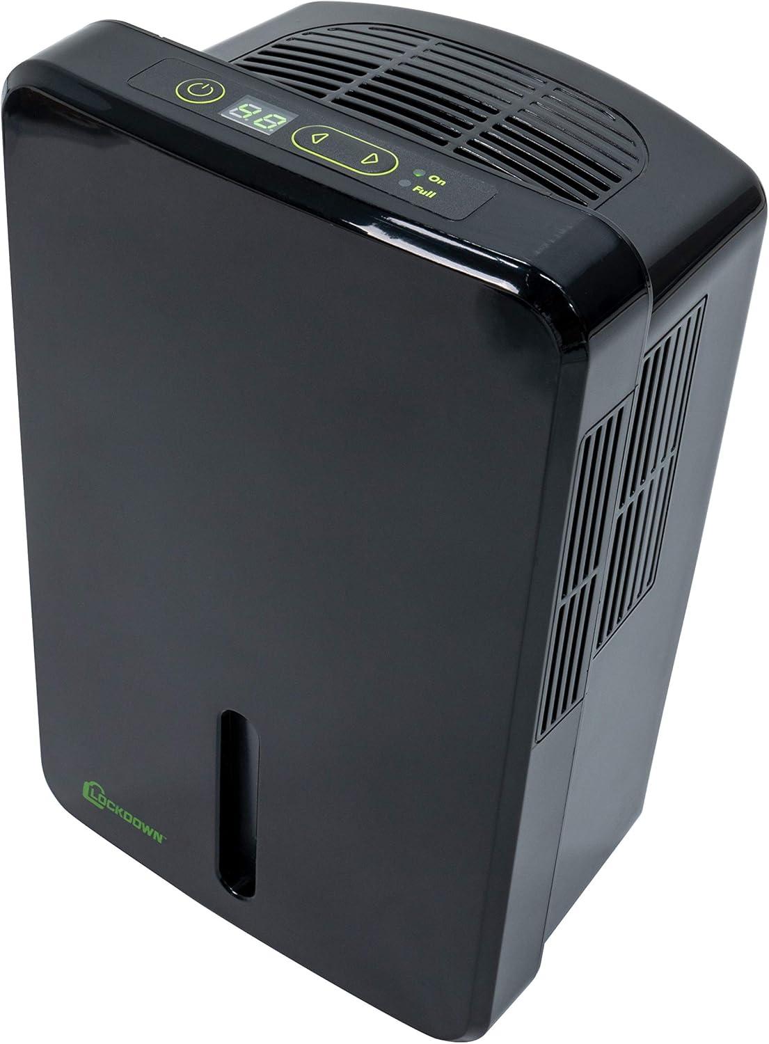 imageLOCKDOWN Automatic Dehumidifier with Quiet Operation Drain Hose and Self Monitoring Controls for Humidity Control in Small Rooms Safes and ClosetsOne Size