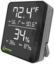 imageLOCKDOWN Digital Hygrometer with Convenient Design Backlit Screen and MinMax Reading for Temp and Humidity Monitoring in Safes Rooms Cases and CabinetsDigital