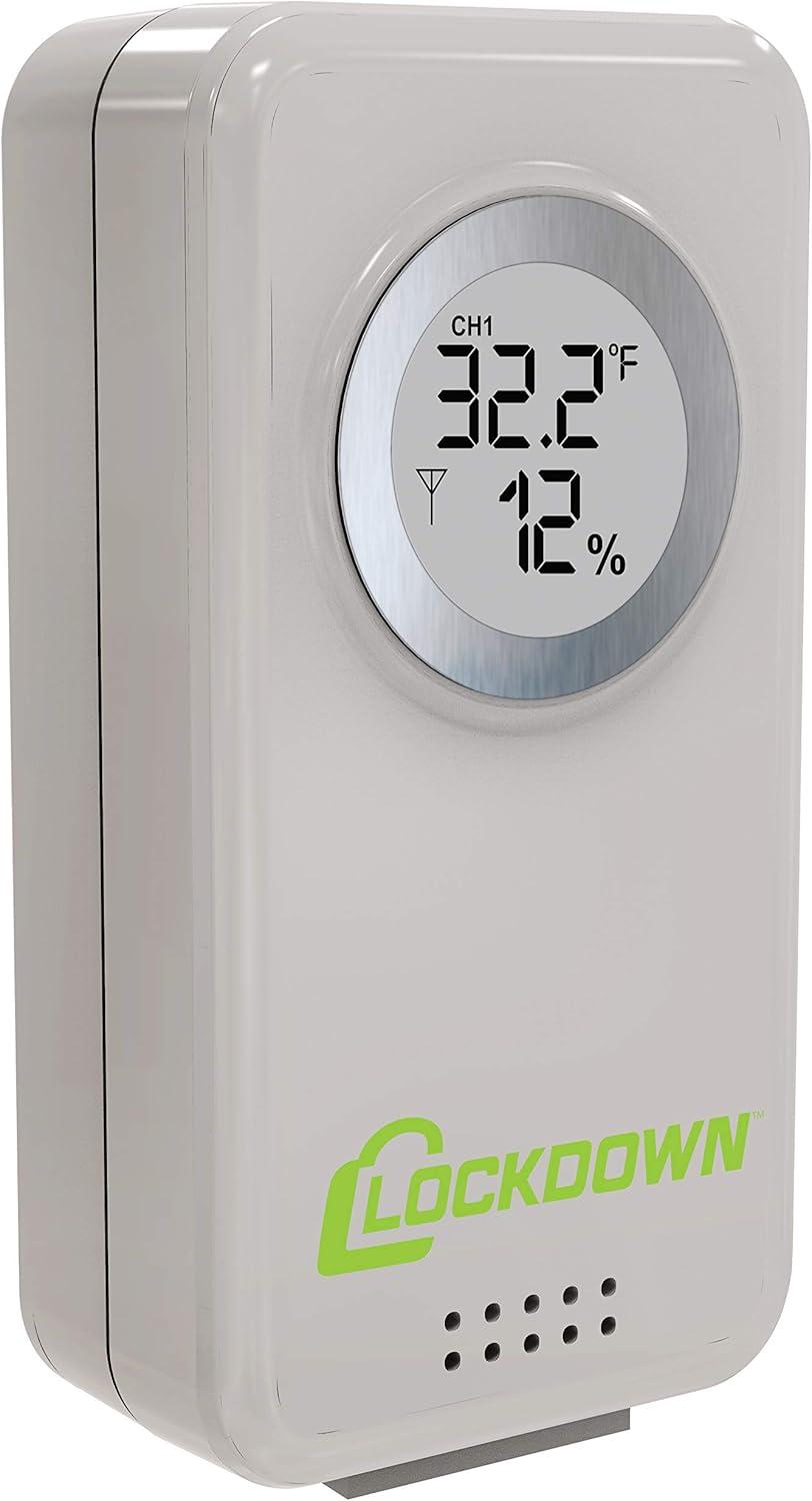 imageLOCKDOWN Digital Hygrometer with Convenient Design Backlit Screen and MinMax Reading for Temp and Humidity Monitoring in Safes Rooms Cases and CabinetsWireless