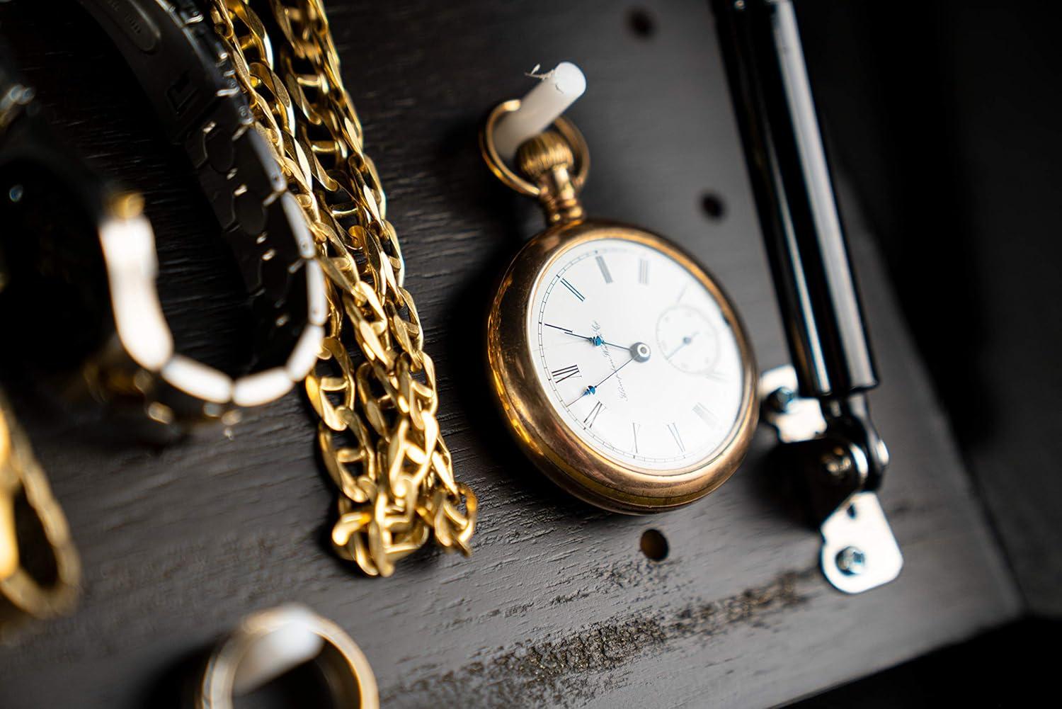 imageLOCKDOWN In Plain Sight Shelf with Discreet Design Easy Magnetic Access Customizable Compartment and PUCK Integration for Home Business and SecurityBrown