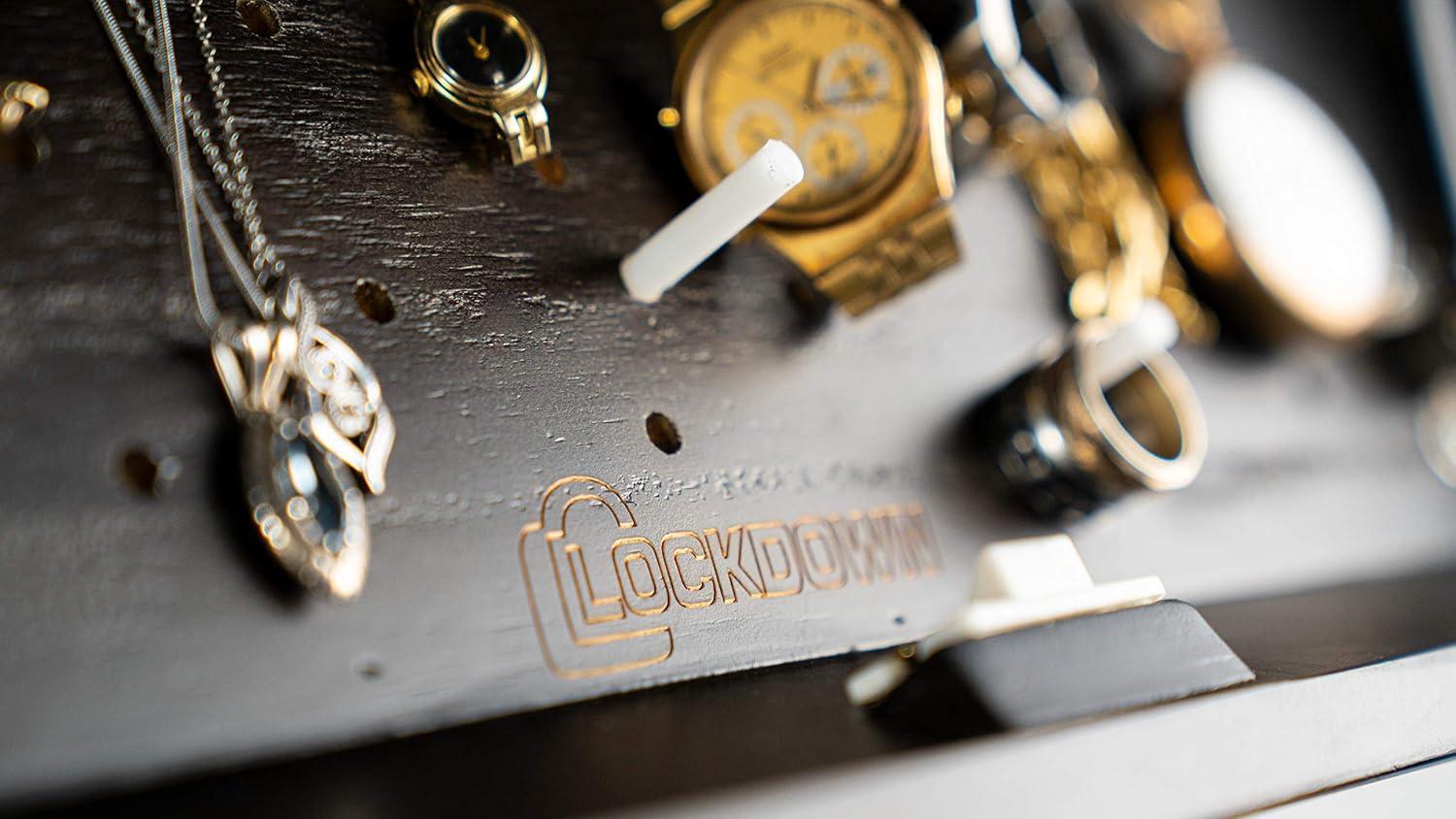 imageLOCKDOWN In Plain Sight Shelf with Discreet Design Easy Magnetic Access Customizable Compartment and PUCK Integration for Home Business and SecurityBrown