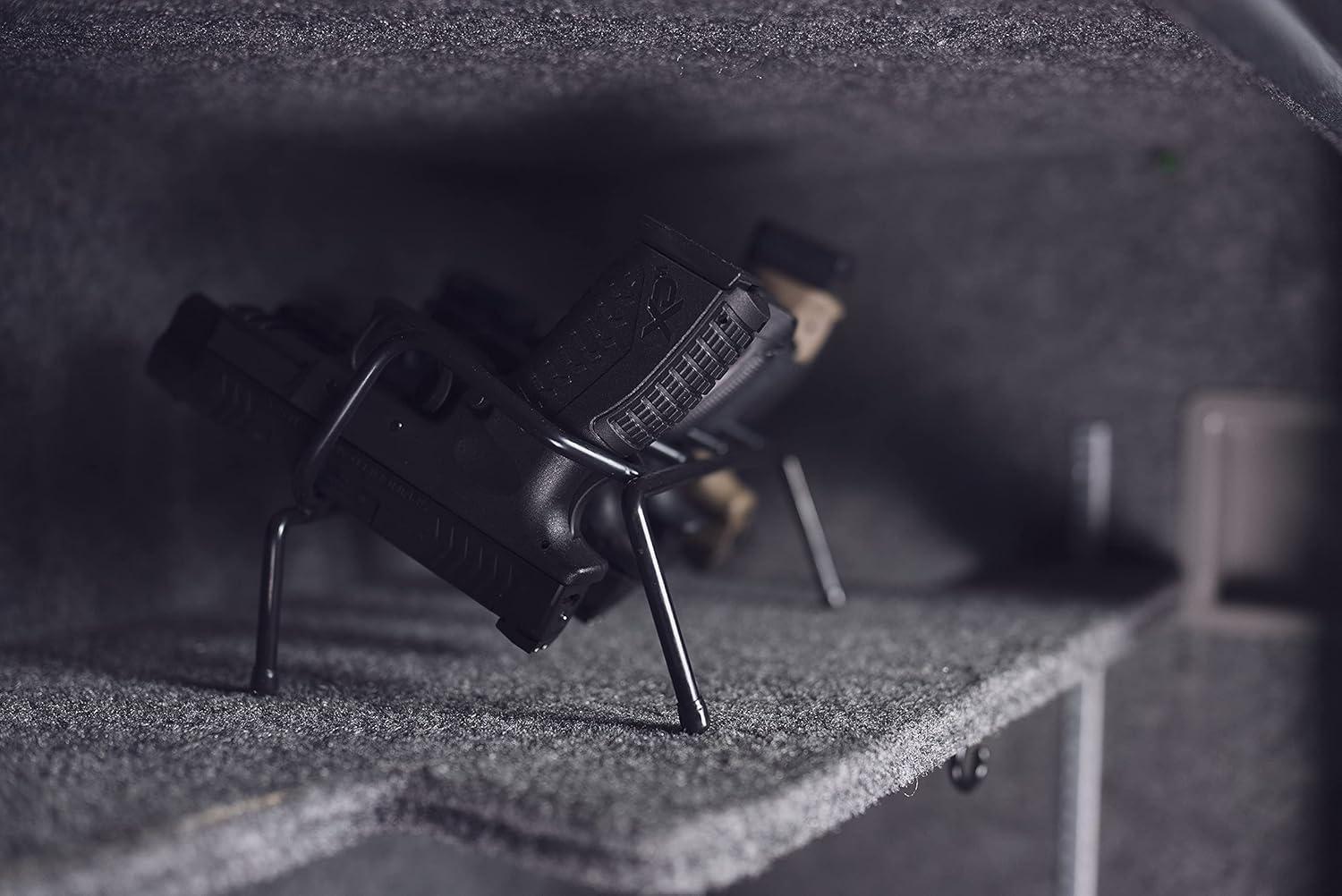 imageLockdown Handgun Rack Barrel Up or Muzzle Holder with 16 Slots Vinyl Coating for Gun Vault and Safe Organization and Storage4 RackBarrel Up