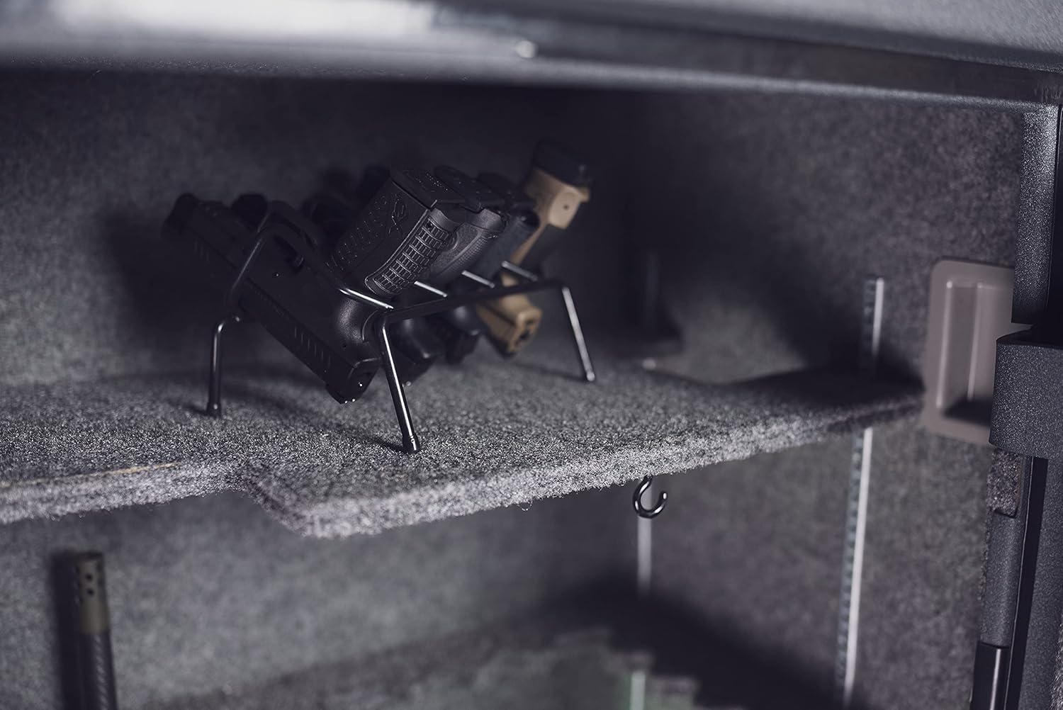 imageLockdown Handgun Rack Barrel Up or Muzzle Holder with 16 Slots Vinyl Coating for Gun Vault and Safe Organization and Storage4 RackBarrel Up