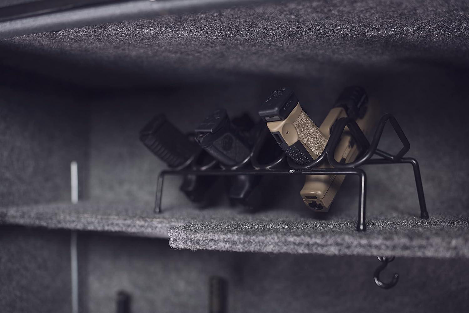 imageLockdown Handgun Rack Barrel Up or Muzzle Holder with 16 Slots Vinyl Coating for Gun Vault and Safe Organization and Storage6 Rack Barrel Up