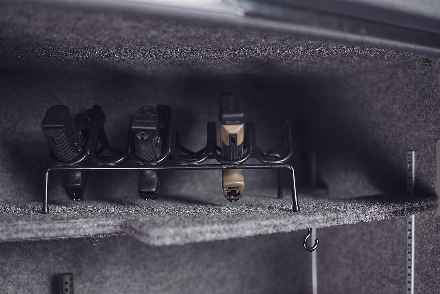 imageLockdown Handgun Rack Barrel Up or Muzzle Holder with 16 Slots Vinyl Coating for Gun Vault and Safe Organization and Storage6 Rack Barrel Up