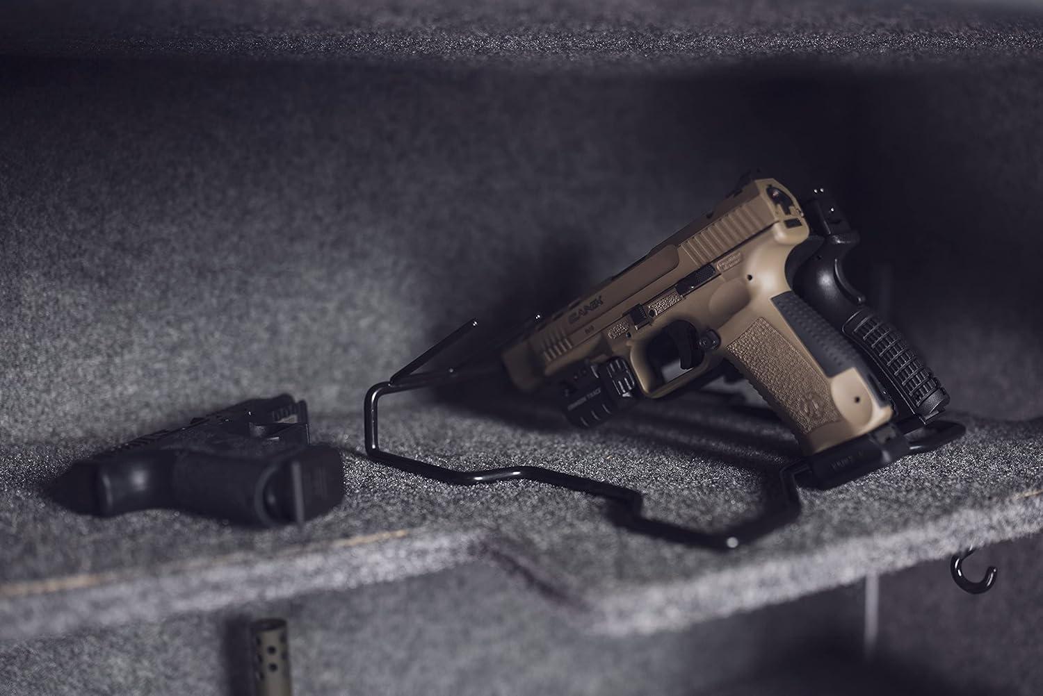 imageLockdown Handgun Rack Barrel Up or Muzzle Holder with 16 Slots Vinyl Coating for Gun Vault and Safe Organization and Storage6 Rack Muzzle