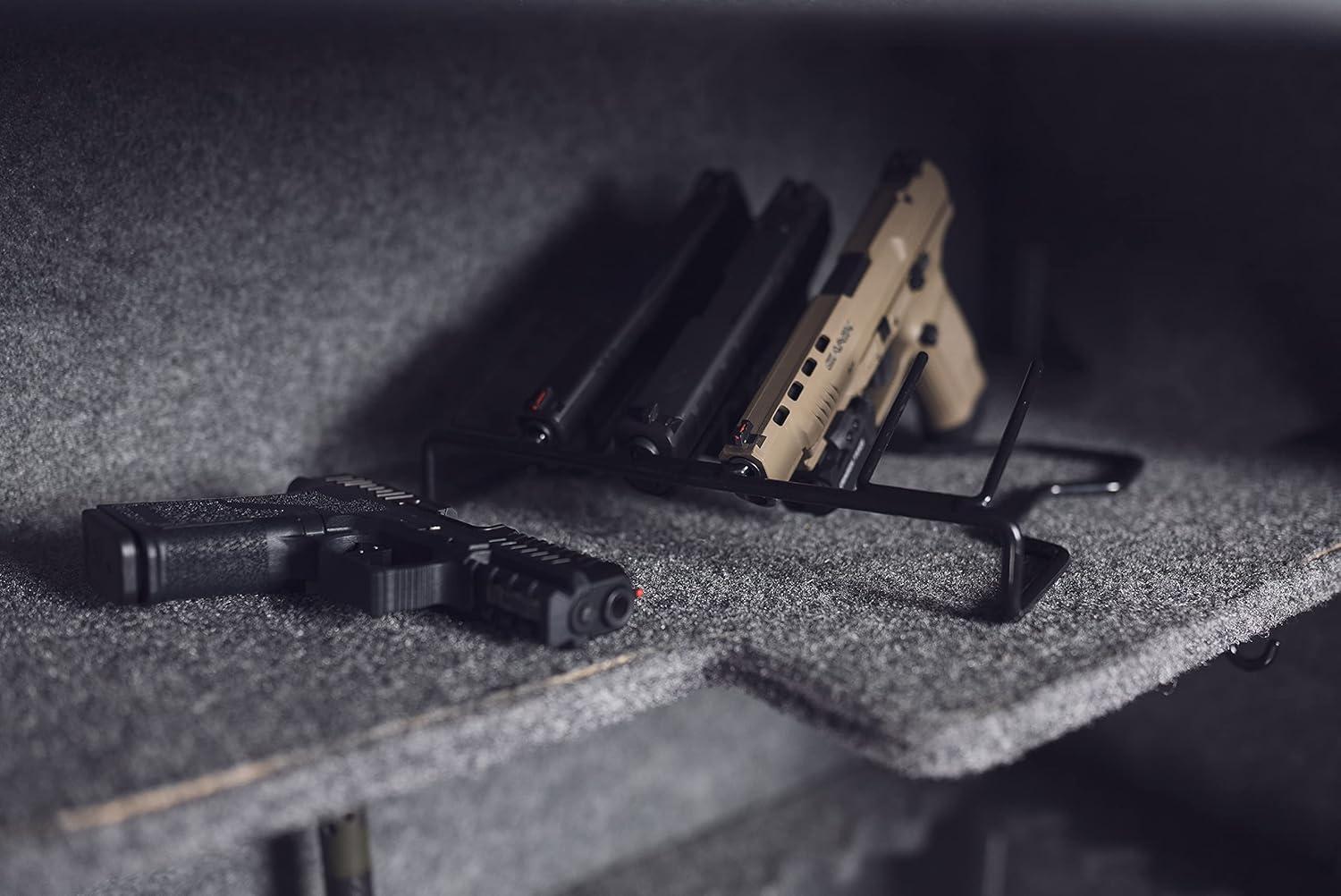 imageLockdown Handgun Rack Barrel Up or Muzzle Holder with 16 Slots Vinyl Coating for Gun Vault and Safe Organization and Storage6 Rack Muzzle