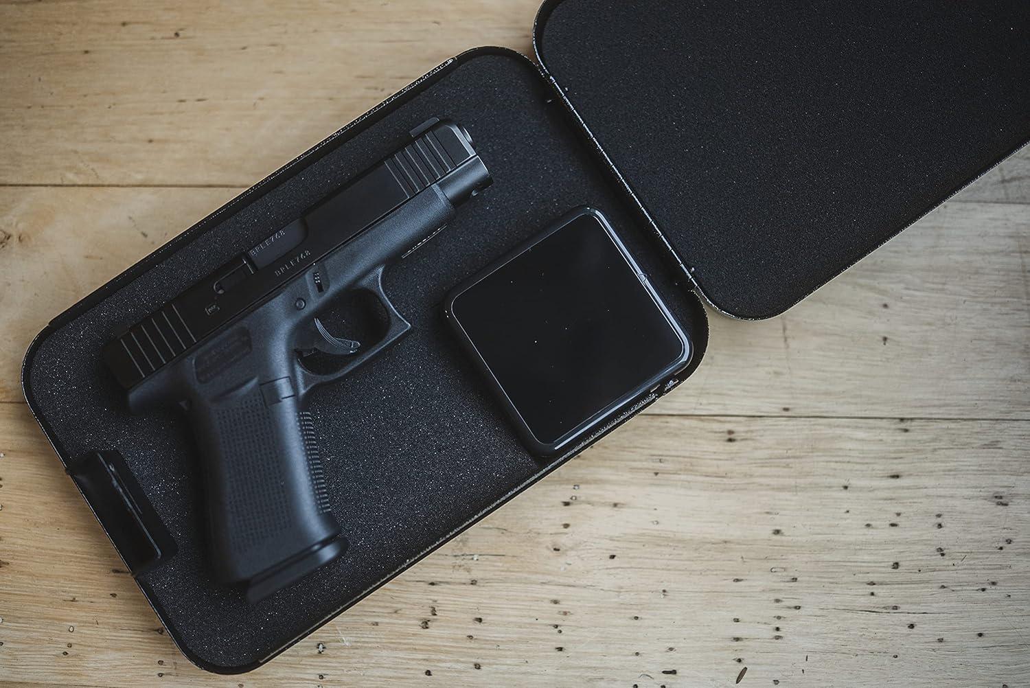 imageLockdown Handgun Vault with All Steel Construction TSA Approval and California DOJ Certification for Secure Storage of Pistols Revolvers Small ValuablesLarge