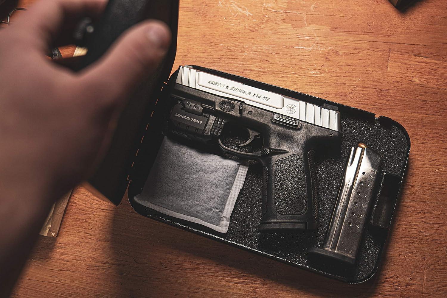 imageLockdown Handgun Vault with All Steel Construction TSA Approval and California DOJ Certification for Secure Storage of Pistols Revolvers Small ValuablesOne Size