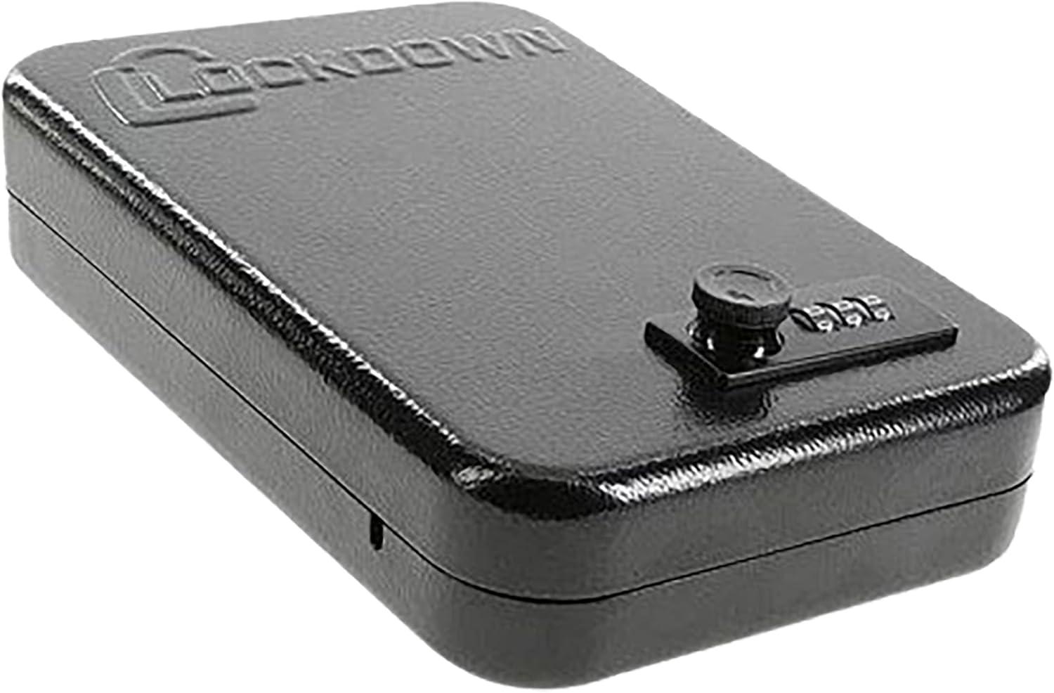 imageLockdown Handgun Vault with All Steel Construction TSA Approval and California DOJ Certification for Secure Storage of Pistols Revolvers Small ValuablesOne Size