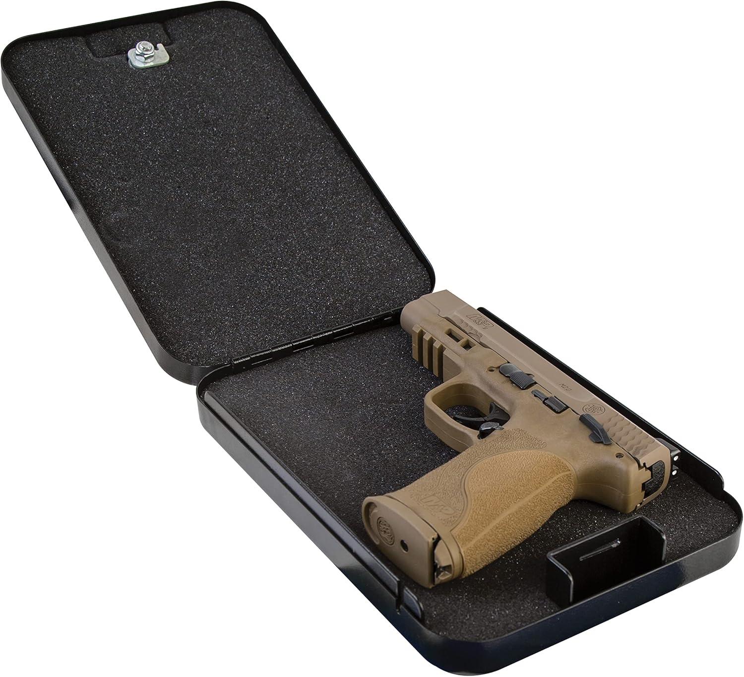 imageLockdown Handgun Vault with All Steel Construction TSA Approval and California DOJ Certification for Secure Storage of Pistols Revolvers Small ValuablesLarge