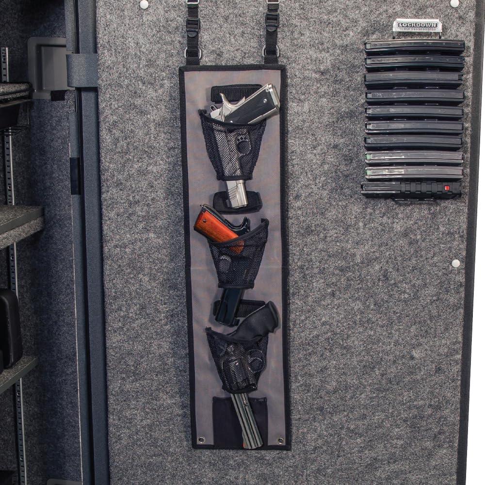 imageLockdown Handgun and Tactical Rifle Upper Hanger with Mesh Pockets for Gun Vault Organization Storage and Security