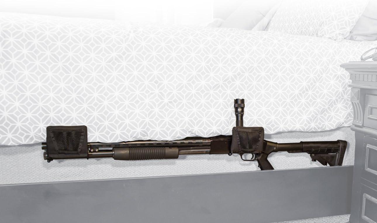 imageLockdown Night Guardian Gun Holster Long Gun with Durable Wire Construction and Oversized Pockets for Rifle Concealment Home Security and Bedroom Firearm Storage