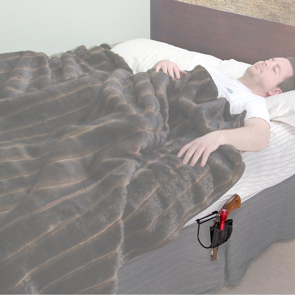 imageLockdown Night Guardian Gun Holster Long Gun with Durable Wire Construction and Oversized Pockets for Rifle Concealment Home Security and Bedroom Firearm Storage