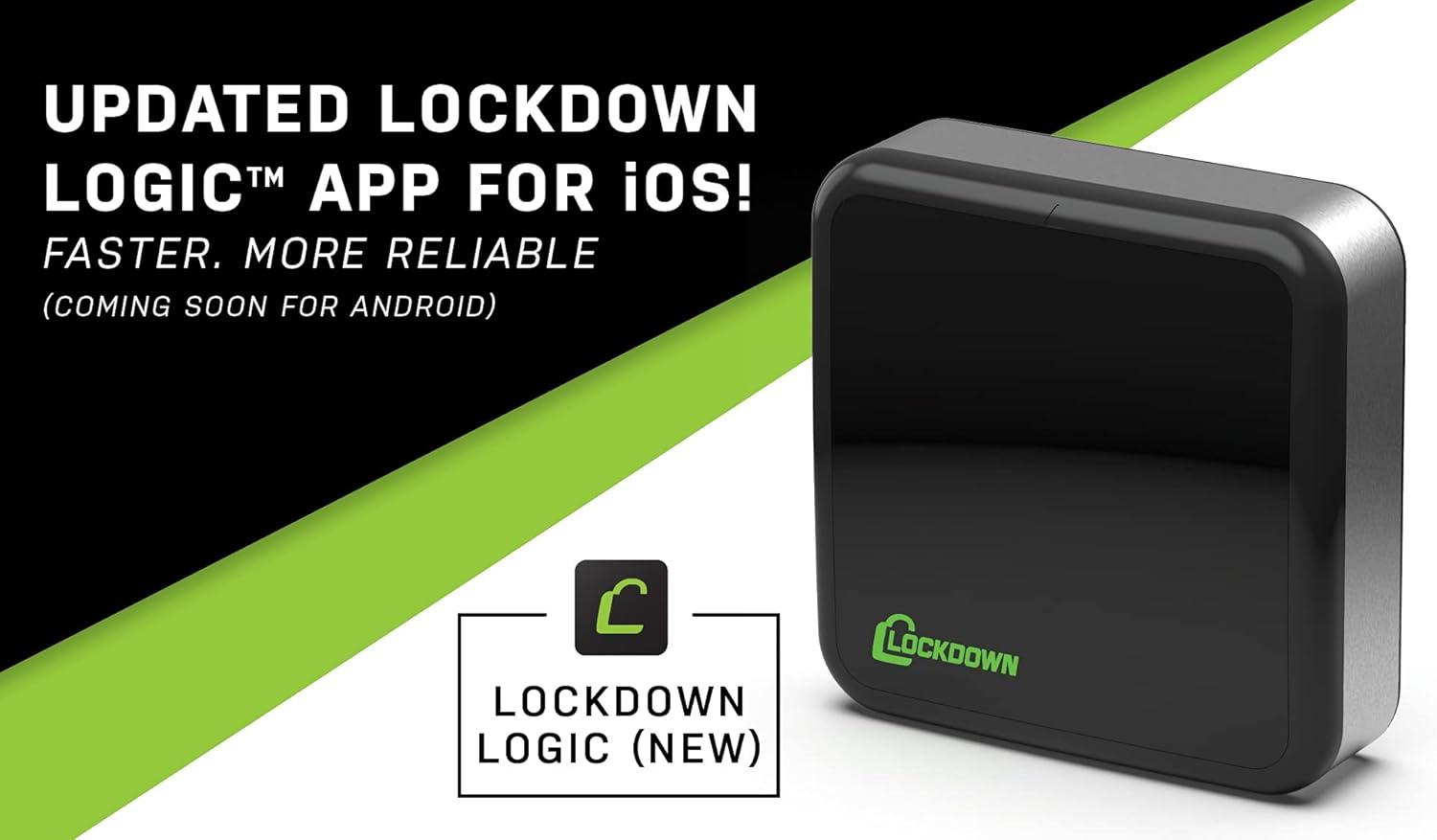 imageLockdown Puck Monitoring System with WiFi Free Updated App Door Sensor Motion and Temperature Detection and Easy Install for Vault House and Room Security