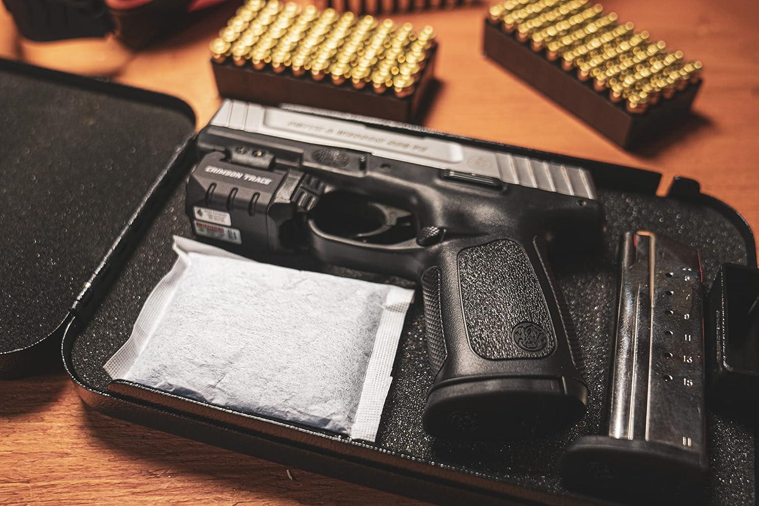 imageLockdown Rechargeable 40g Silica Gel Bags for Moisture Removal Humidity Control and Rust Prevention in Handgun Vaults Ammo Cans and Gun CasesOne Size Pack of 2