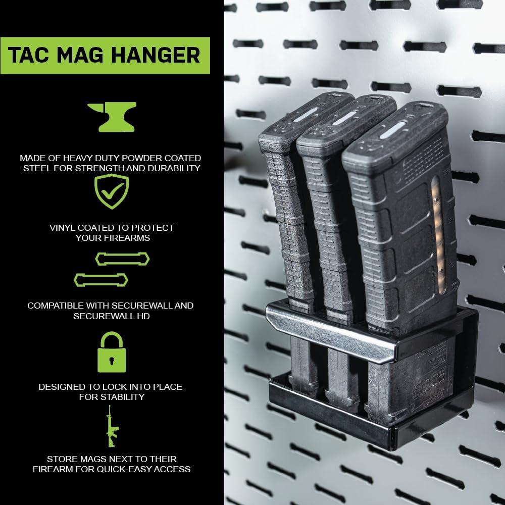imageLockdown Securewall MSR15 Magazine Rack with 3 Mag Capacity Powder Coating and Universal Fit for Organization Gun Room Storage