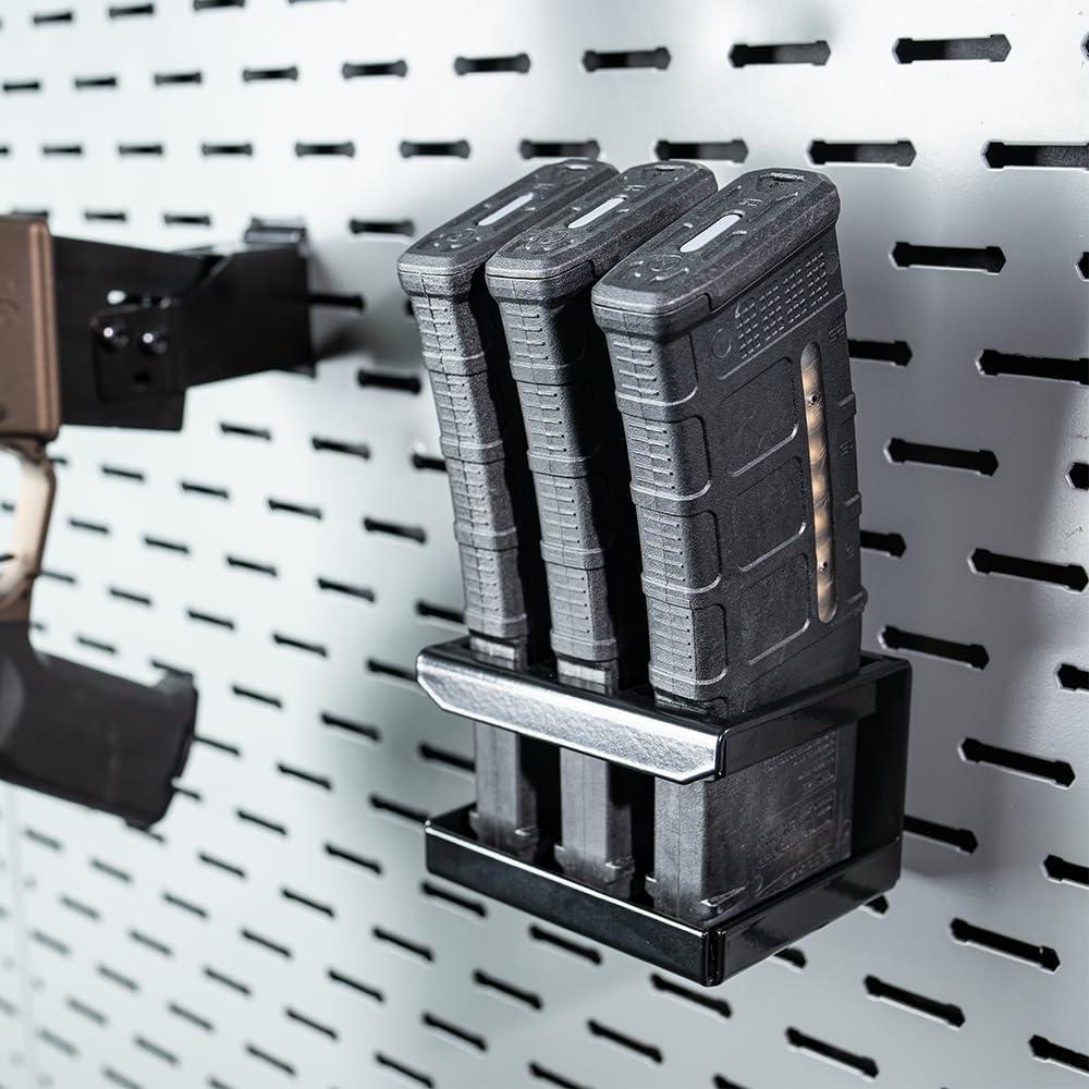 imageLockdown Securewall MSR15 Magazine Rack with 3 Mag Capacity Powder Coating and Universal Fit for Organization Gun Room Storage