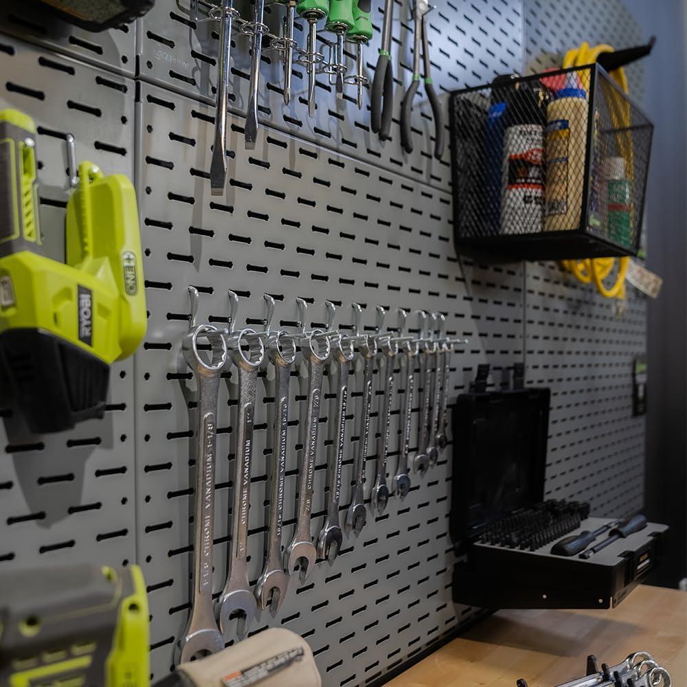 imageLockdown Securewall Panel with Interconnecting Design Powder Coated 100 Pound Capacity for Wall Storage Organization32x24