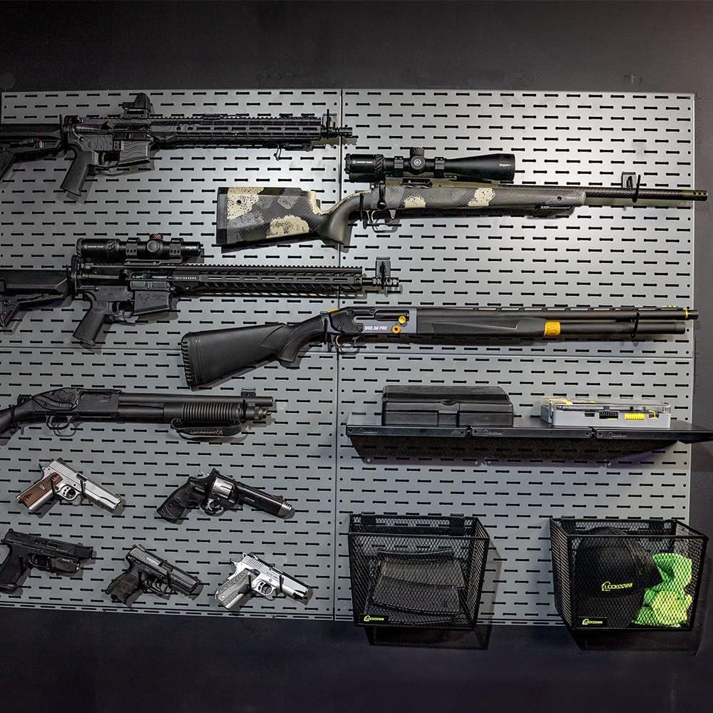 imageLockdown Securewall Panel with Interconnecting Design Powder Coated 100 Pound Capacity for Wall Storage Organization32x24