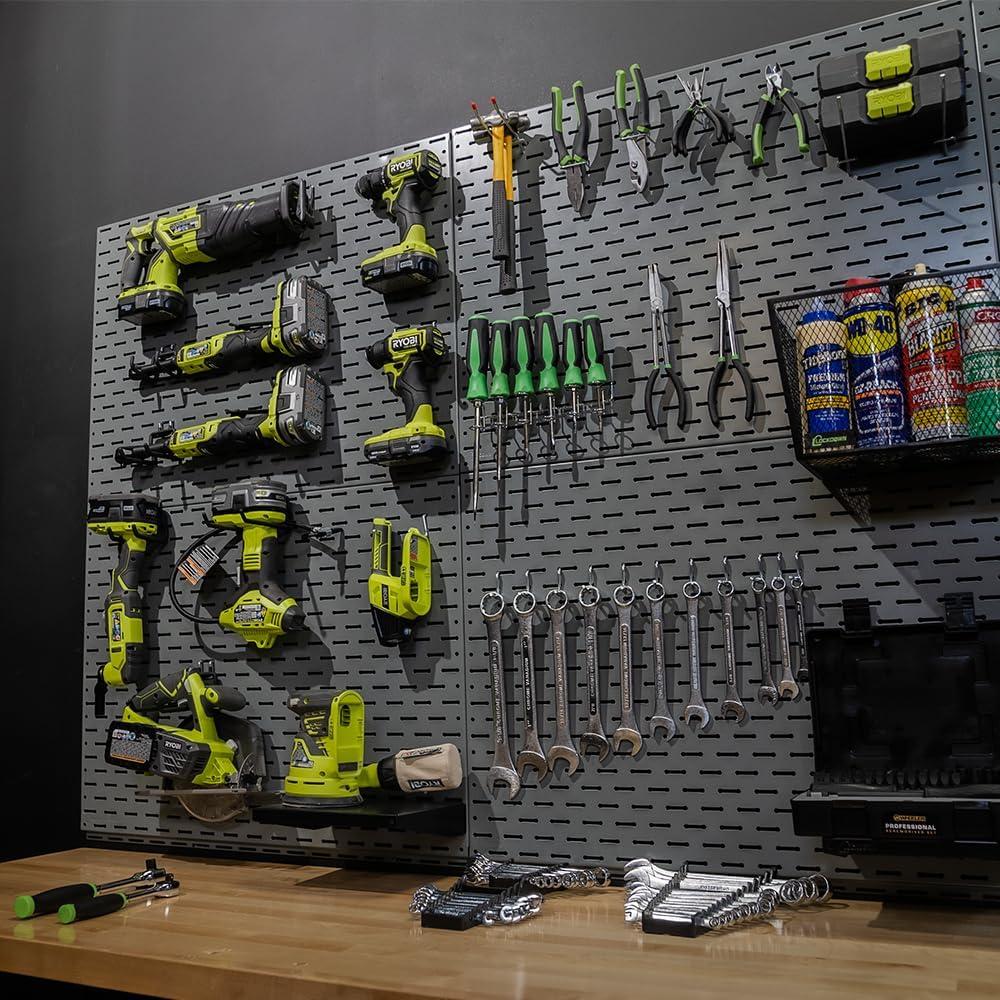 imageLockdown Securewall Panel with Interconnecting Design Powder Coated 100 Pound Capacity for Wall Storage Organization32x24