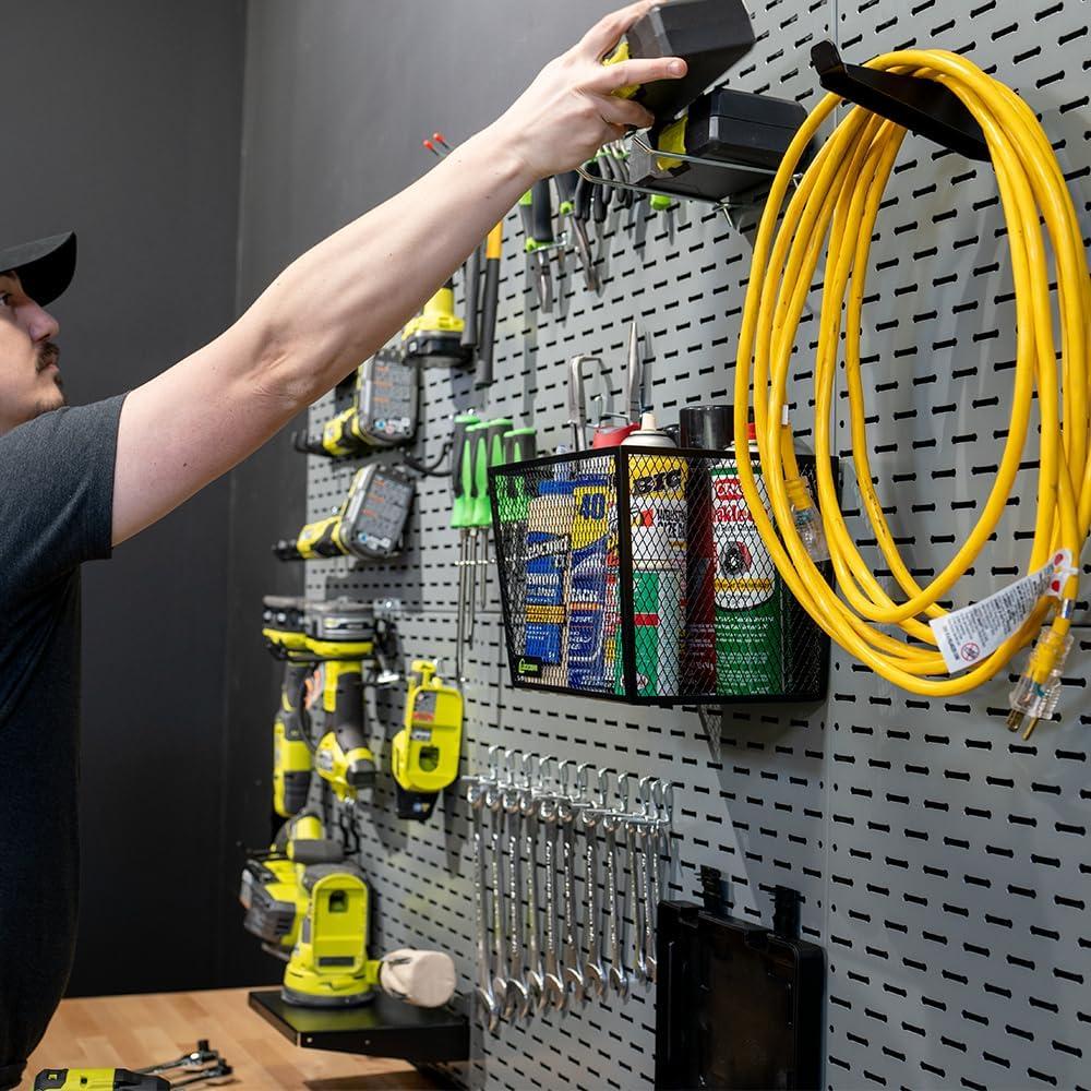 imageLockdown Securewall Panel with Interconnecting Design Powder Coated 100 Pound Capacity for Wall Storage Organization32x24