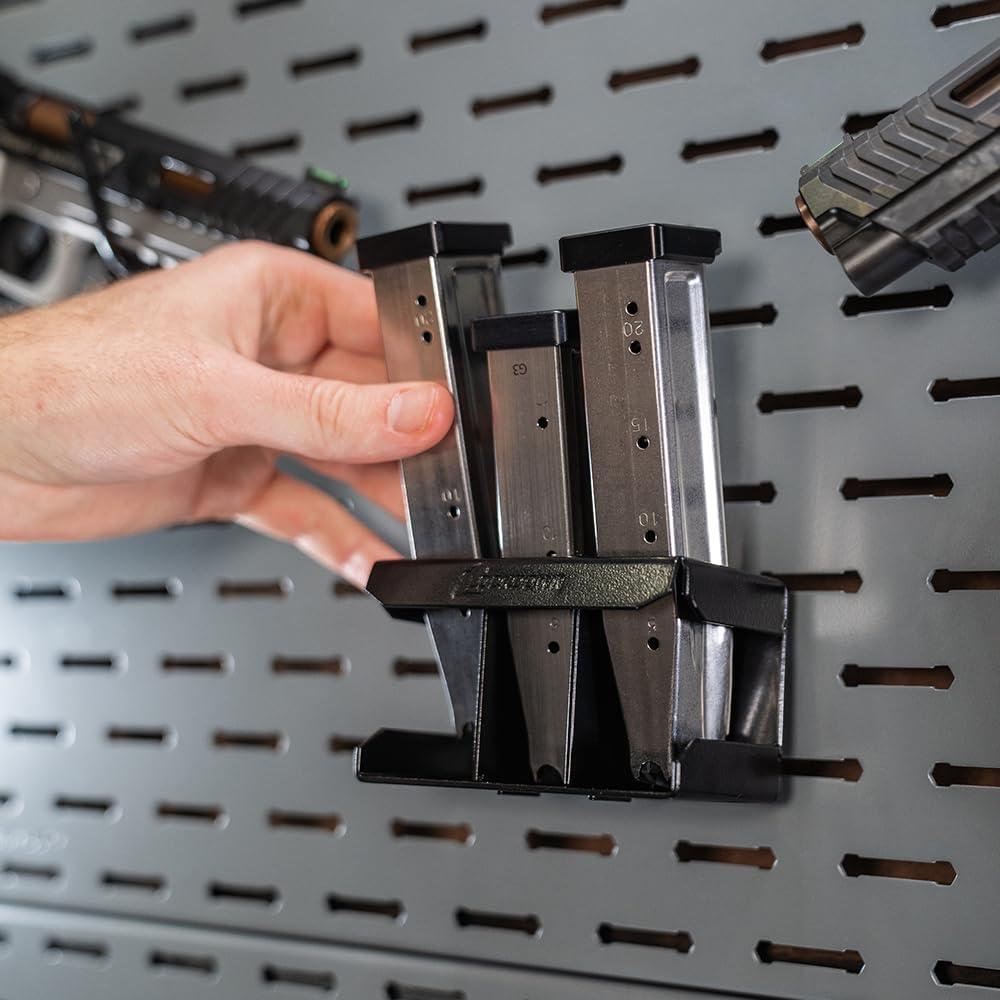 imageLockdown Securewall Pistol Magazine Rack with Universal Design Powder Coated Customizable Build for Organization Pistol Mags Gun Room Storage