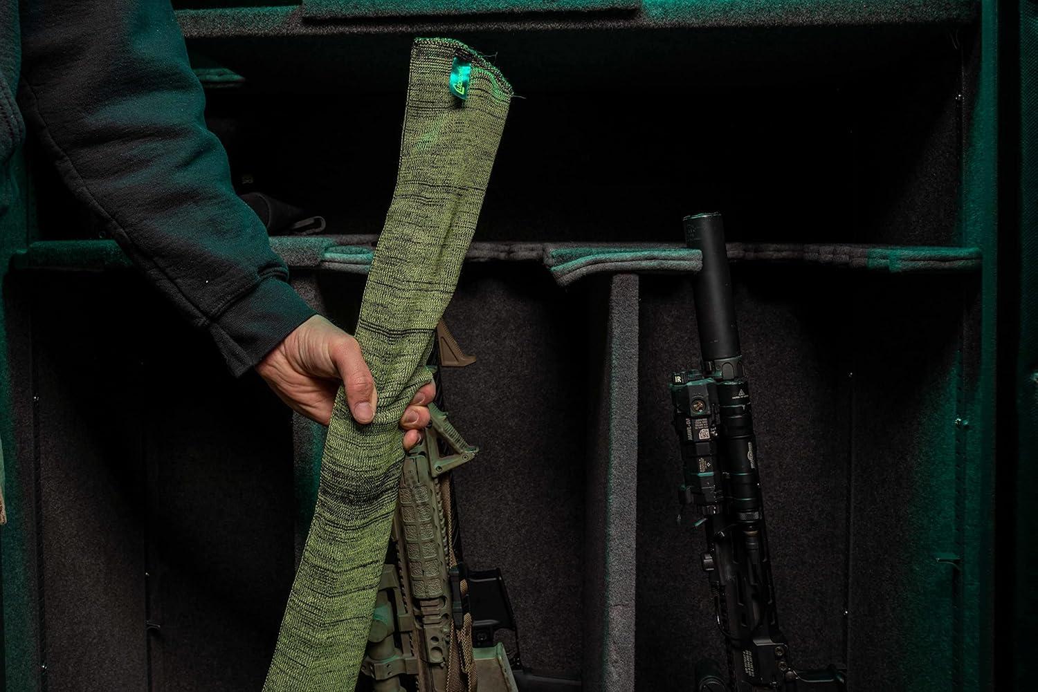 imageLockdown Silicone Gun Socks with Multiple Sizes Breathable RustPreventing Moisture Wicking Material and Cinch Top for Damage Free Firearm StorageScoped Rifle