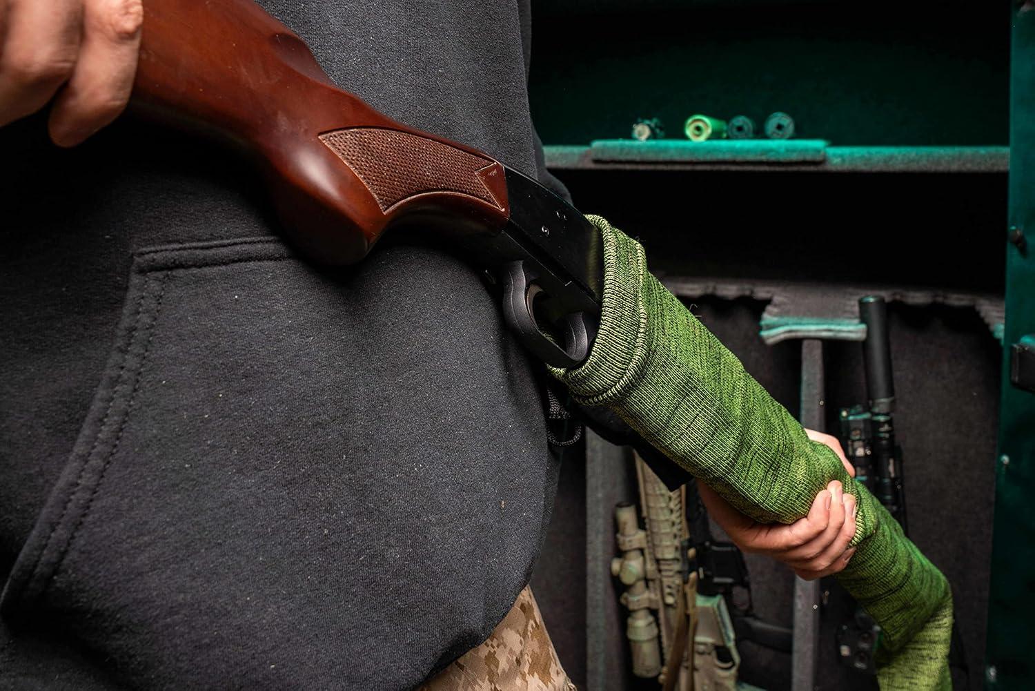 imageLockdown Silicone Gun Socks with Multiple Sizes Breathable RustPreventing Moisture Wicking Material and Cinch Top for Damage Free Firearm StorageScoped Rifle