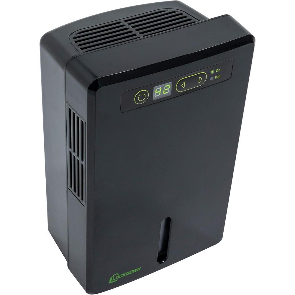 imageLOCKDOWN Automatic Dehumidifier with Quiet Operation Drain Hose and Self Monitoring Controls for Humidity Control in Small Rooms Safes and ClosetsOne Size