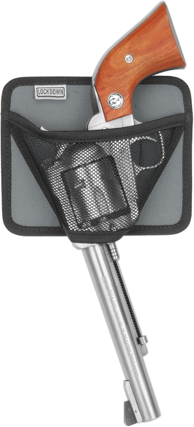 imageLockdown Vault Handgun Hanger with Mesh Pocket and Elastic Band for Gun Safe Organization Storage and SecurityBlack