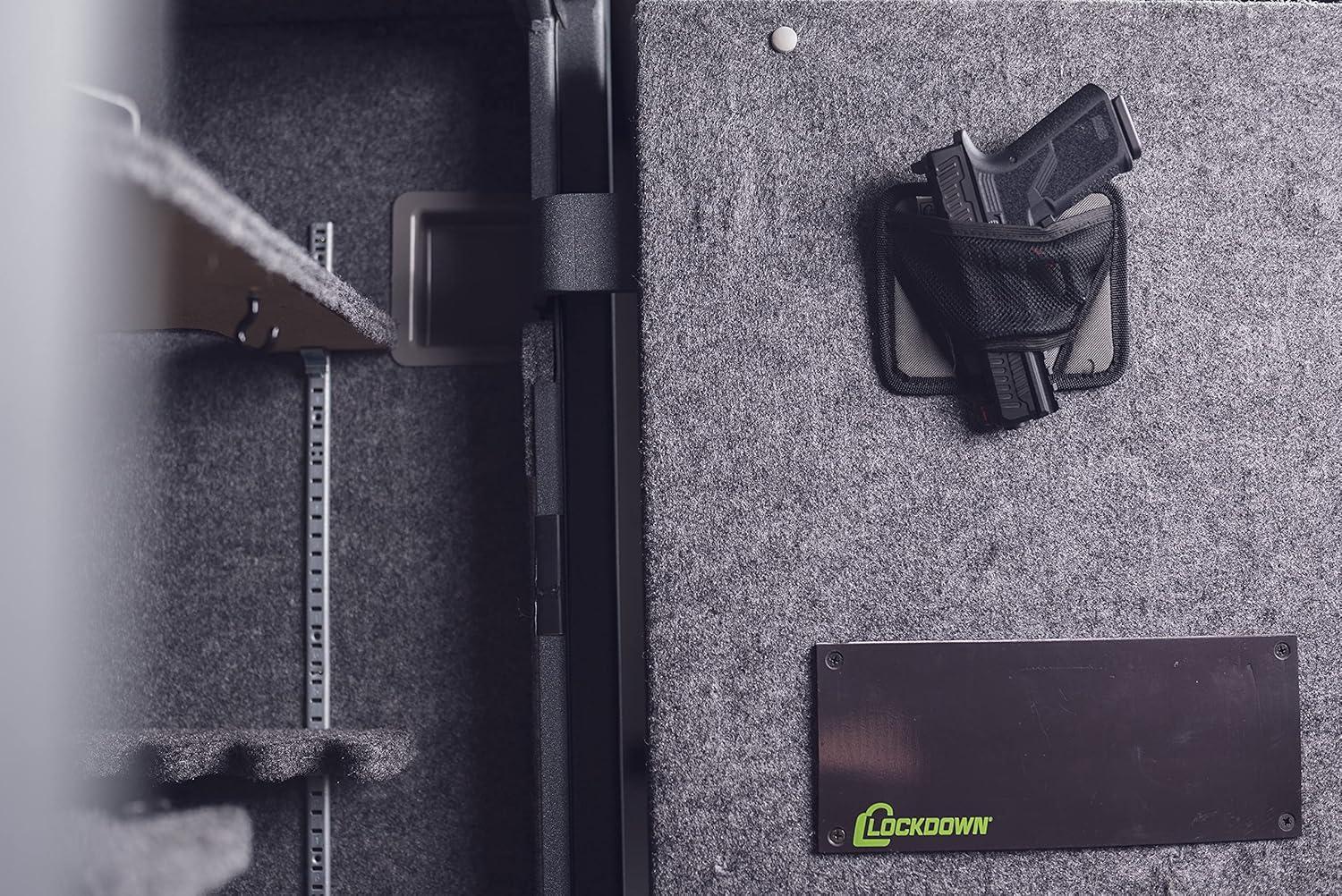 imageLockdown Vault Handgun Hanger with Mesh Pocket and Elastic Band for Gun Safe Organization Storage and SecurityBlack